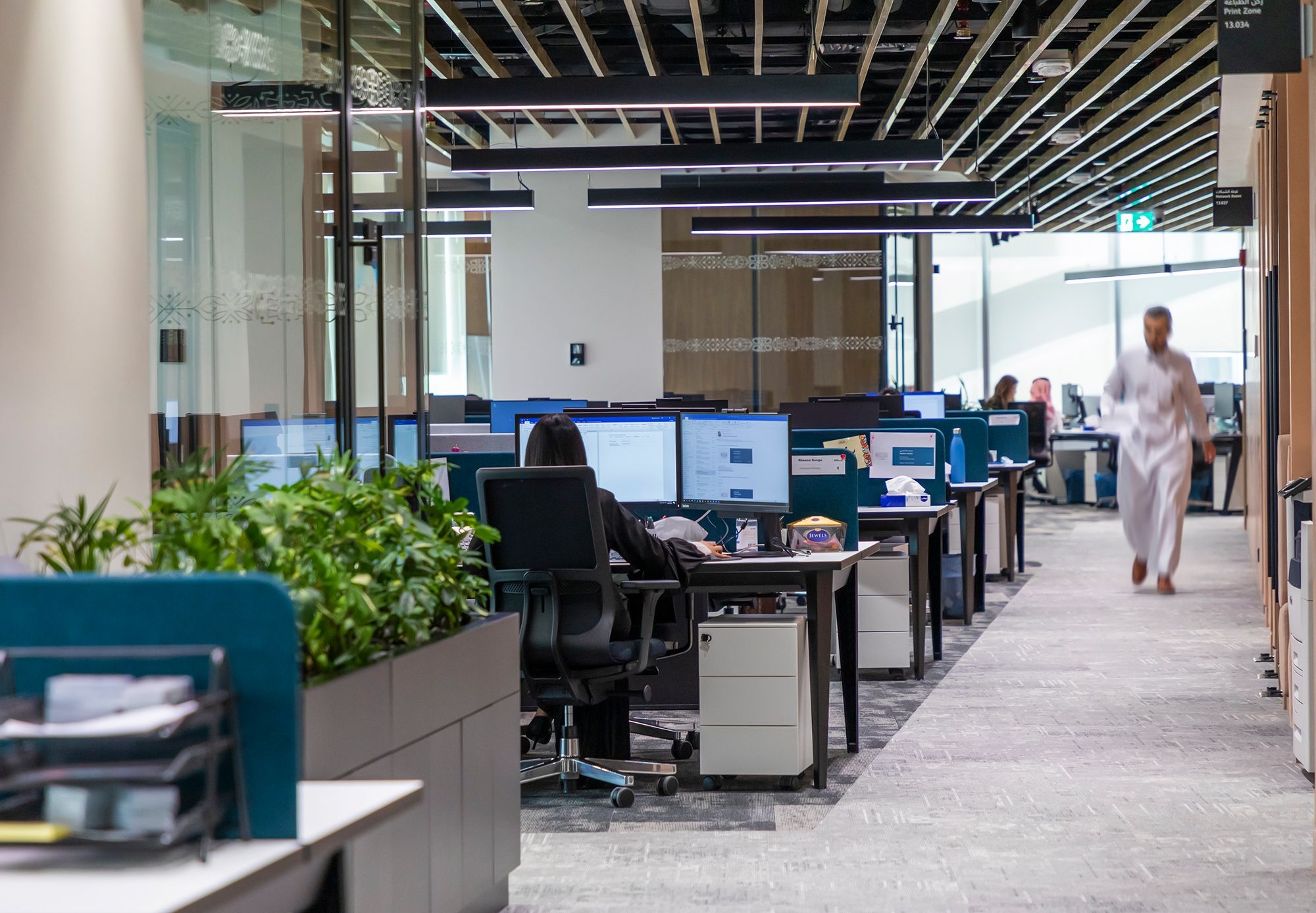 Interior view of ROSHN Group's modern office space